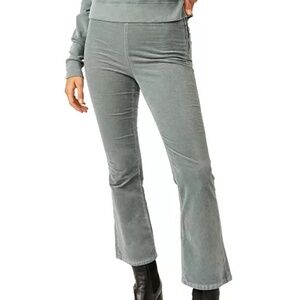 Free People Women's In My Feelings Velvet Crop Slim Flare Pants